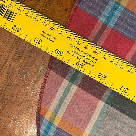 Vintage Rustler red cream plaid button down pearl buttons size XXL x-long tails - Picture 5 of 8